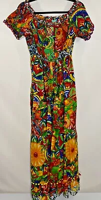 Antica Sartoria 2022 Food Music & Fun Italy Smocked Top Long Dress Os Nwt  • $105.01