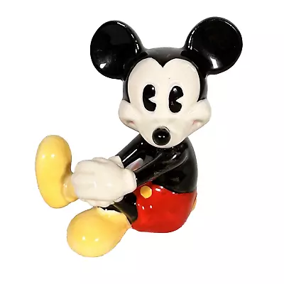 Vintage Walt Disney Mickey Mouse Sitting Figure Ceramic Home Decor Figurine Q4 • $12.72