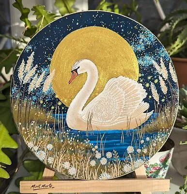 Original Swan Painting Fairytale Art Swan Princess Whimsical Animal Decor Bird • £98