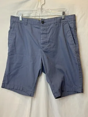 H&M Divided Blue Flat Front Shorts Sz 34 Excellent Used Condition • $8.99