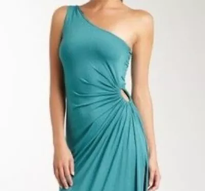 MICHELLE JONAS One Shoulder Green Modal Dress P • $39