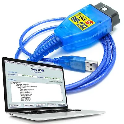 232 New Vag Com 409.1 Kkl Obd2 Usb Cable | Genuine Double K Line Ftdi Ft232rl Ch • $35.60