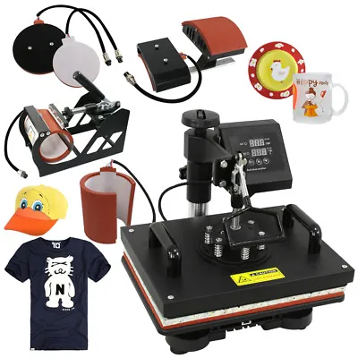 5 In 1 Transfer Sublimation T-Shirt Mug Hat Plate Cap Heat Press Machine • $205.58