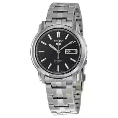 Seiko 5 Automatic Black Dial Stainless Steel Men's Watch SNKK71 • $108.90