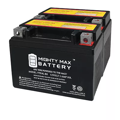 Mighty Max YTX4L-BS Battery For ATV Quad Dirt/Pit Bike 50/70/110/125 CC - 2 Pack • $34.99