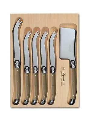Laguiole 6 Piece Cheese Knife Set With Wooden Tray Mushroom Serving Set • £49