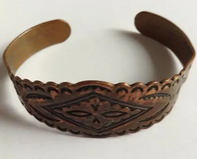 Bell Trading Post Vintage Solid Copper Cuff Bracelet Southwest Design • $25