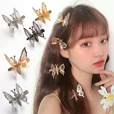 Elegant Tassel Butterfly Hairpin Moving Flying Girls Shiny Hair Clips Barrette • $1.99