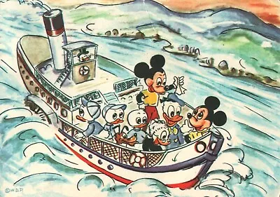 Walt Disney WDP Boat Mickey Mouse Donald Duck Nephews Vintage 1965 Postcard • $19.99