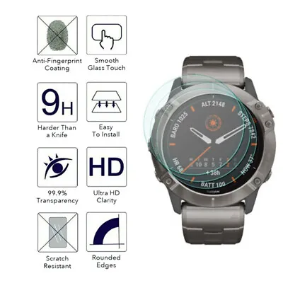 For Garmin Fenix 6 6X 6 Pro 7 7X 5 5X Tempered Glass Screen Protector Protective • $5.49