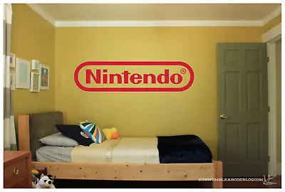 Nintendo Logo Large WALL VINYL ART DECAL 36X9  BEDROOM HOME DECOR • $21.59