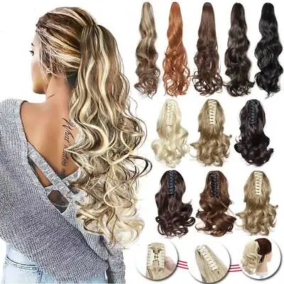 £15.35 • Buy Long Thick Pony Tail Claw Clip In Hair Extension Ponytail Hairpiece Wavy As Real