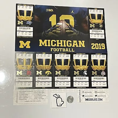 FULL! 2019 Michigan Football Complete LIVE Ticket Sheet Ohio State OSU UofM EX • $30