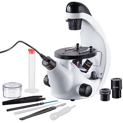 IQCrew 40x-500x Portable Inverted LED Compound Microscope Slide 5MP Camera Kit • $196.99