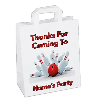Personalised Bowling Party Bags Treat Gift Bags Birthday - ADD ANY NAME • £12.99