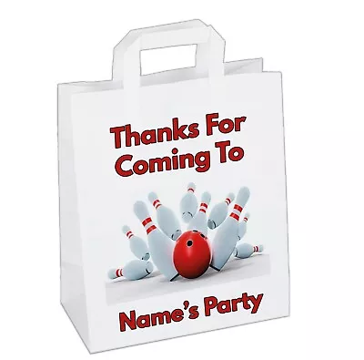 Personalised Bowling Party Bags Treat Gift Bags Birthday - ADD ANY NAME • £12.99