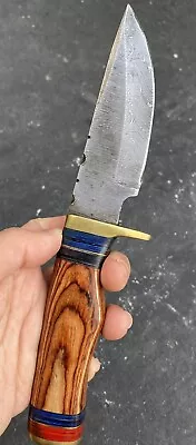 8”Handmade /Forged Damascus Steel Knife W/ Wood Handle& Sheath ZH 13/Axe/pro Max • $39