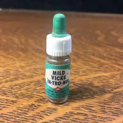 Vintage Tiny Trial Size MILD VICKS VA-TRO-NOL Dropper Cap Rare HTF Mini Bottle • $19.99