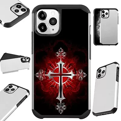 Fusion Case For IPhone 12/Mini/Pro Max Phone Cover RED GOTHIC CROSS • $13.50