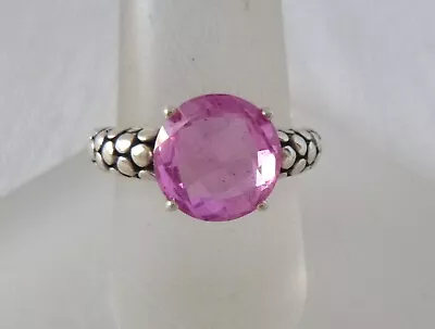 Signed Michael Dawkins Pink Sapphire Ring 925 Sterling Silver 4.5 TCW Sz 7 • $105