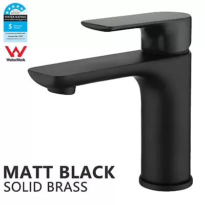 Bathroom Round Matt Black BRASS Basin Mixer Vanity Laundry Sink Faucet Tap Spout • $71.50