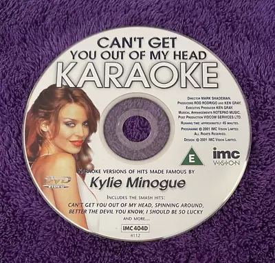 Kylie - Can't Get You Out Of My Head Karaoke DVD Disc Only FREE UK P&P • £2.39