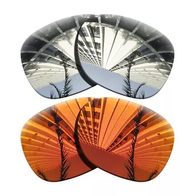 2Pairs Polarized Replacement Lenses For-Oakley Beckon-Chrome Mirror+Blaze Red • $16.56