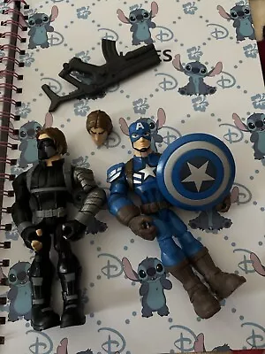 Disney Marvel Toybox Captain America Motorcycle Winter Soldier Action Figure Set • £14.99