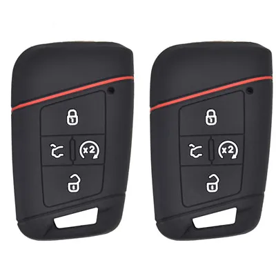 $9.99 • Buy XUKEY Silicone Remote Key Fob Cover For VW Tiguan Passat Golf Atlas Black 2X