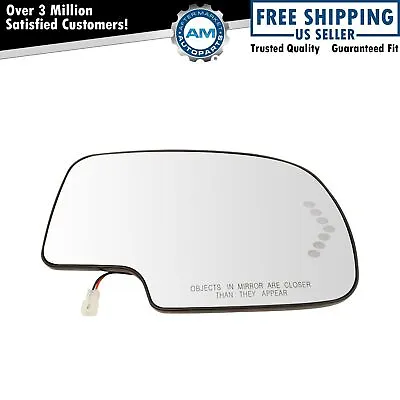 Mirror Glass Heated W/ Turn Signal Passenger Side RH For Chevy GMC Cadillac • $21.61