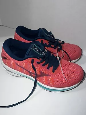 Mizuno Women's Wave Rider 25 Running Shoes Sneaker Cayenne/Phlox Pink Size 8 • $18.99