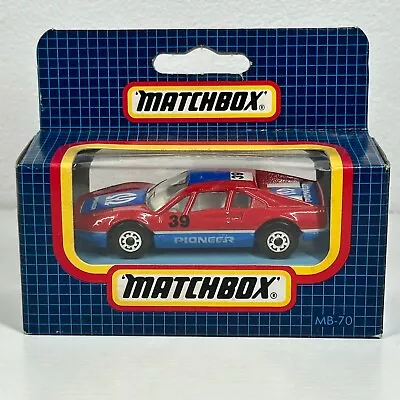 Rare Boxed Vintage 1987 Matchbox Superfast Ferrari 308 GTB Red 'Pioneer' MB-70 • £19.99