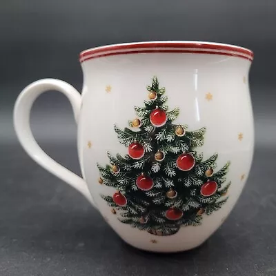 Villeroy & Boch TOY'S DELIGHT White Mug Green Fir Christmas Tree Holiday Design • $10.49