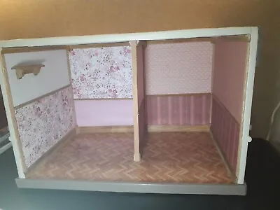 Dollhouse Room Box Finished PINK & WHITE  2-Room 1:12 Miniature Move In Ready  • $94.77