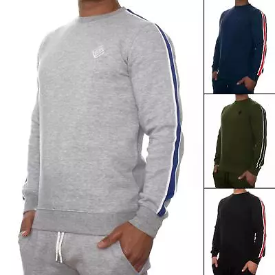 Mens Jumpers Crew Neck Sweatshirt Winter Warm Fleece Sweater Designer Sweat Top • £13.99