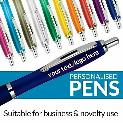 £2.49 • Buy Personalised Pen Novelty Office Stationary Curvy Contour Colour Pens Promotional