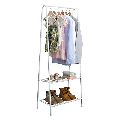 Clothing Rack Heavy Duty Clothes Rack Portable Garment Rack With 2-Tier Shelves • $30.99