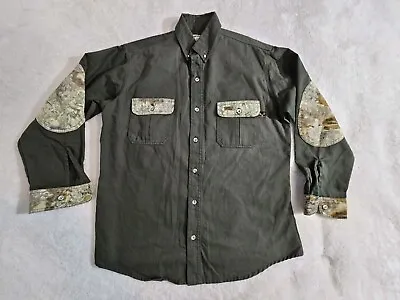 Vintage Hidden Mesa Outdoor Gear Green & Camo Button Up Shirt Sz L Hunting USA • $19.99