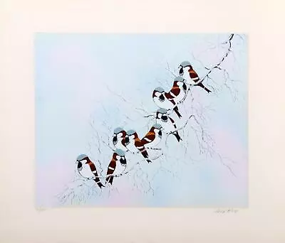 Max Karp Birds In Winter Screenprint Signed And Numbered In Pencil • $875