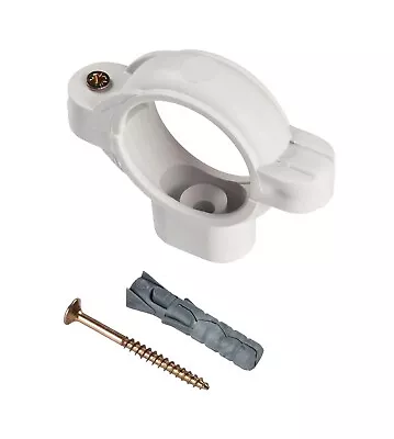 Waste Pipe Clamp 32mm With Screw / Drain Tube Holder / Soil Pipe Bracket • £3.69