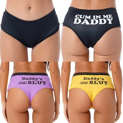 Womens Prints Sexy Naughty Briefs Panties Slutty Underwear Funny Lingerie Trunks • $8.06