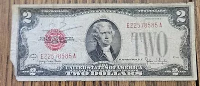 1928 G $2 Dollar Bill United States Note Red Seal Free Shipping • $3