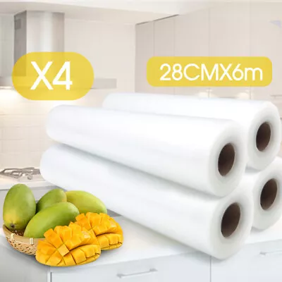 4x Vacuum Food Sealer Roll Bags Saver Seal Storage Heat Commercial 6m X 28cm • $23.94