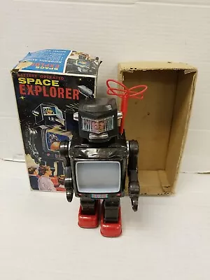 Vintage Horikawa Japan Tin Litho Space Explorer W/ Original Box & Antenna  • $259.99