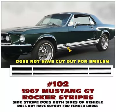 Ge-102 1967 Ford Mustang Gt - Lower Rocker Side Stripe Kit - Does Both Sides • $61.09