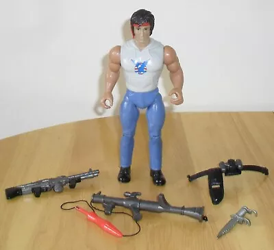 Vintage Rambo Action Figure With Weapons 1980s Coleco • £9.99