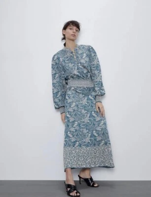 £20 • Buy Zara Jacquard Turquoise Dress M Perfect