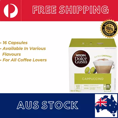 NESCAFE Dolce Gusto 16 Various Flavoured Coffee Pod Capsules Brand NEW AUS STOCK • $21.95