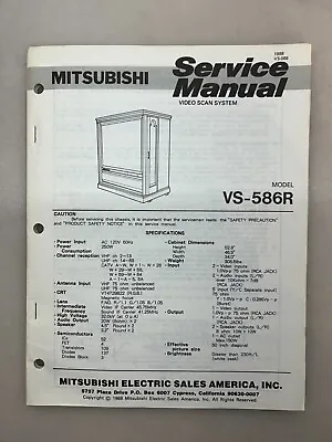 Mitsubishi VS-586R Original Service Manual Free Shipping • $10