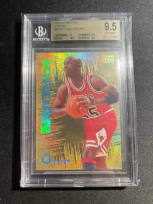 1994-95 Emotion MICHAEL JORDAN N-TENSE #N3 ~BGS 9.5~ GOLD FOIL GEM MINT! • $995